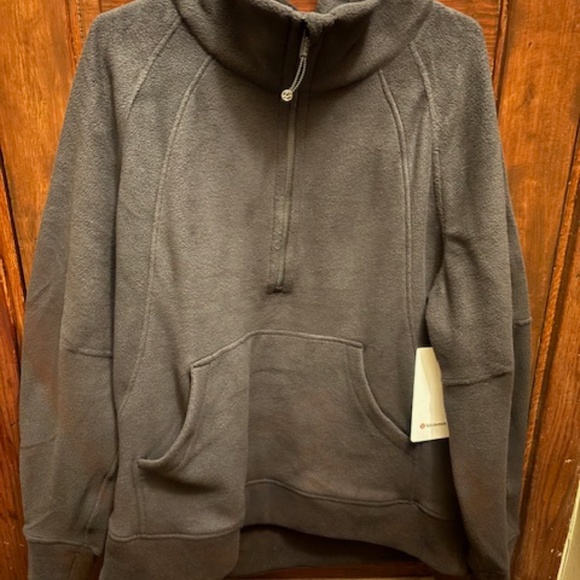 Lululemon Scuba Tumbled Fleece Funnel-Neck Half Zip Black - Picture 4 of 9